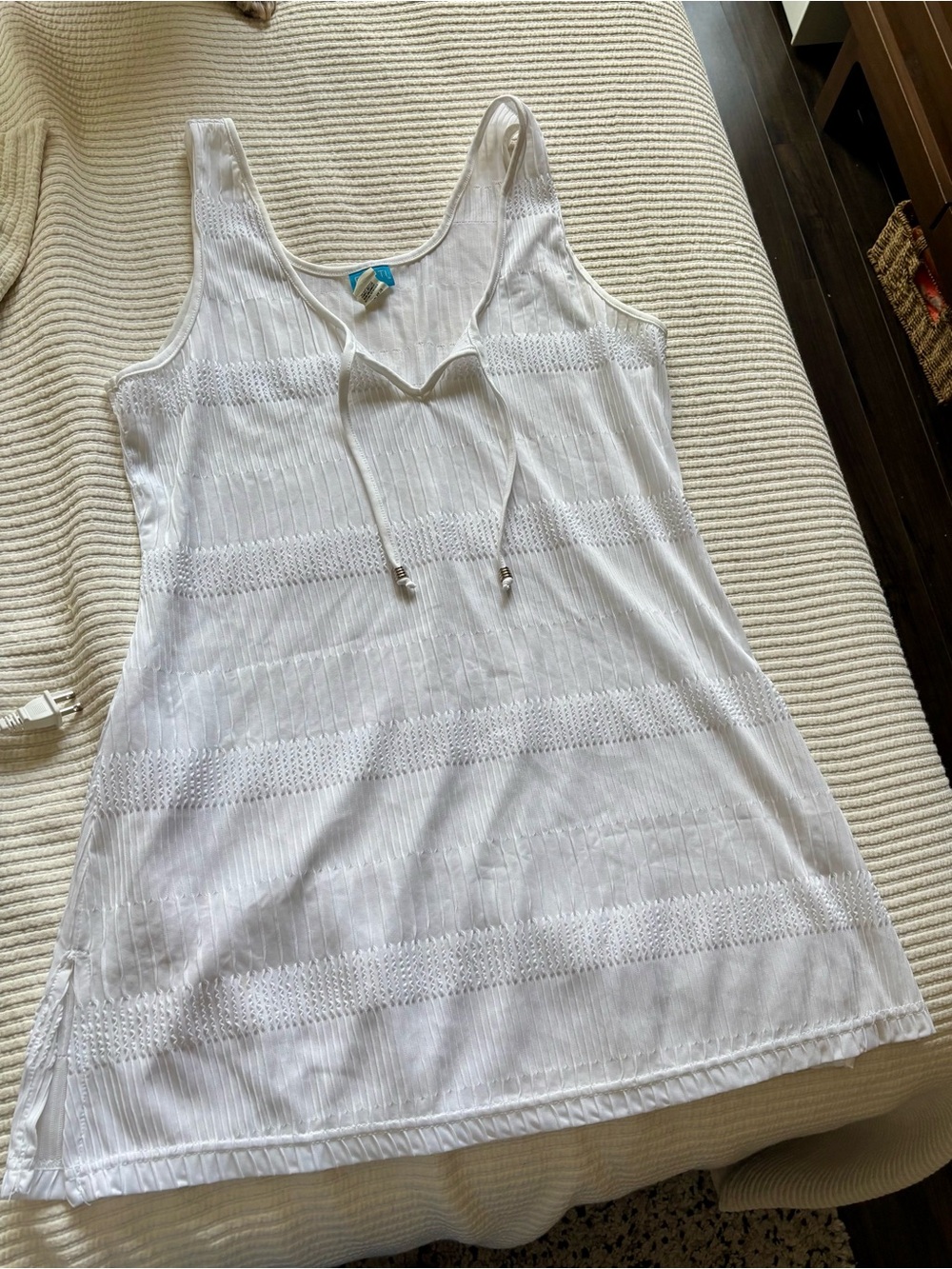 White Knit Tank Cover-Up Dress